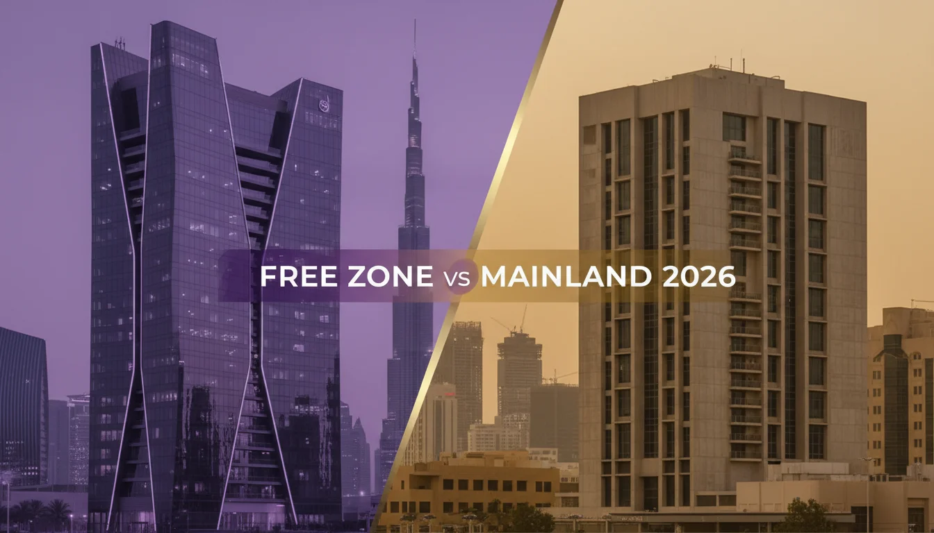 Comparison between Mainland and Free Zone business setup in Dubai for 2026 investment 