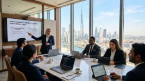 business setup in Dubai corporate team meeting